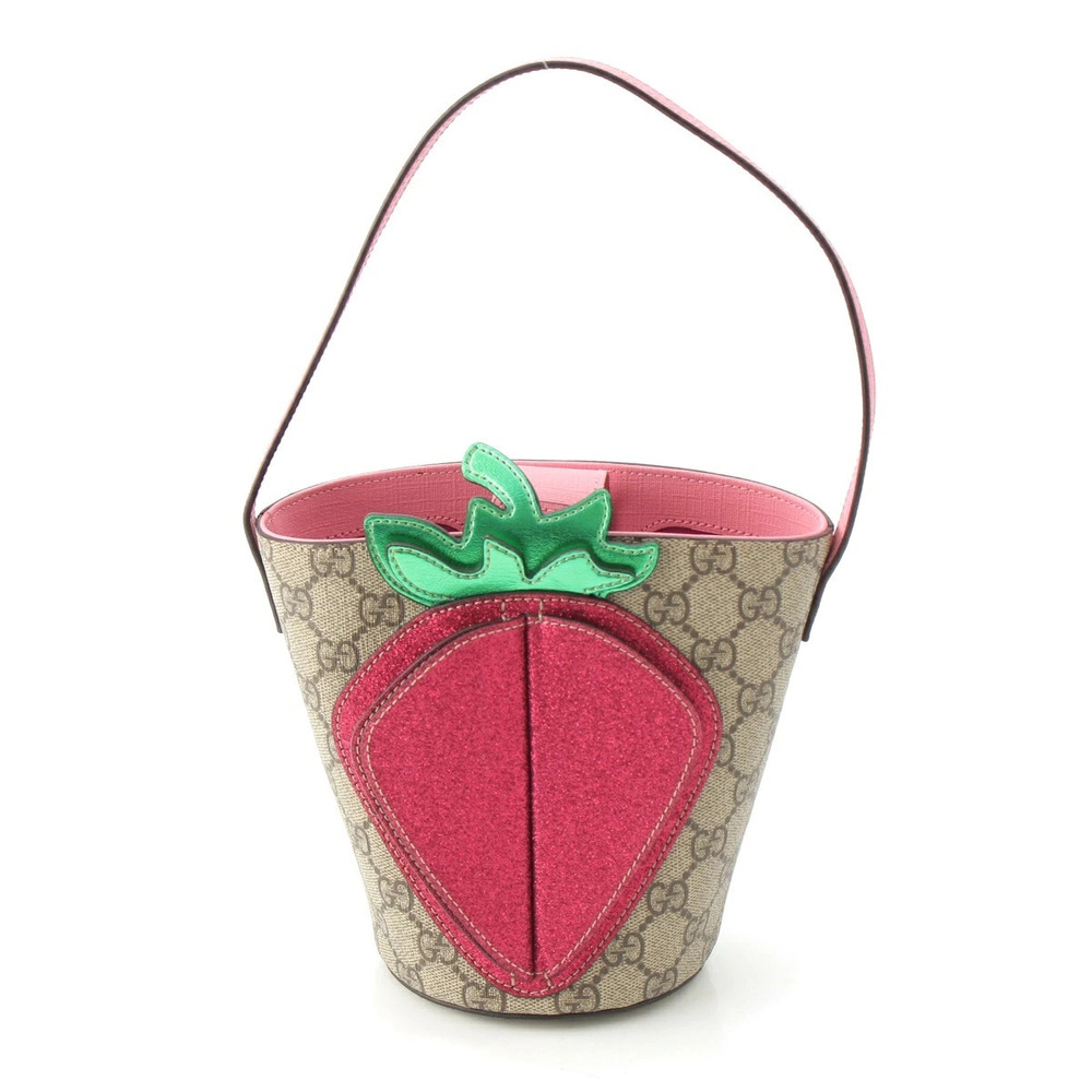Gucci GG Supreme Strawberry Handbag Beige Cream